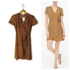 J Crew wrap dress V-neck animal print